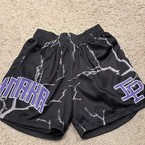 Inaka Power Black and Purple Athletic Shorts